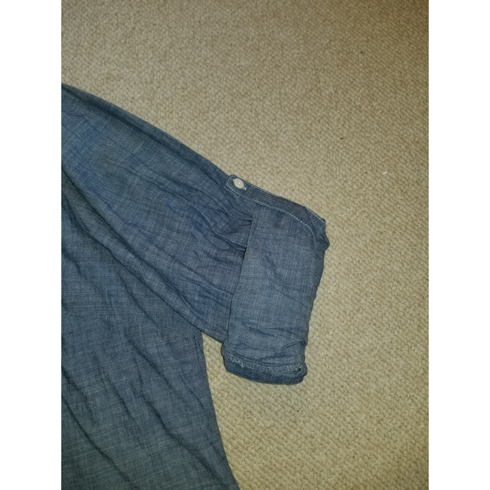NWT Womens Top-HESTER & ORCHARD-blue 100% cotton chambray button-up ls-3X - Picture 3 of 6